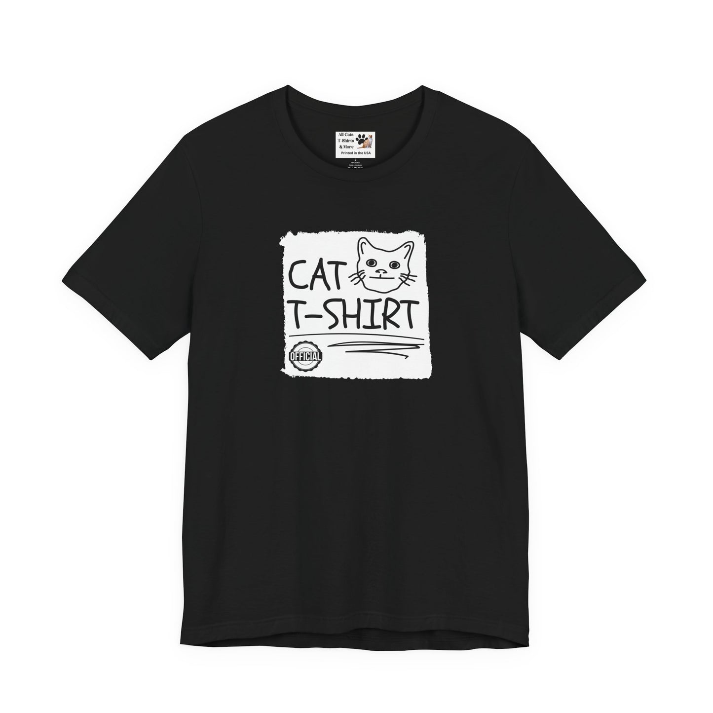 "Official Cat T-Shirt" [Tee #1] - (Cute & Funny Basic Amateur Style Cat Face Tee)