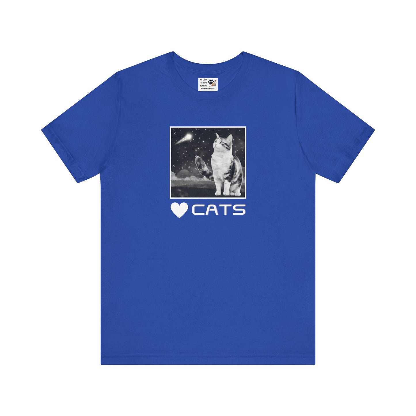 "Heart Cats" or "Love Cats" T-Shirt #2 - (Cat and Starry Sky Tee)