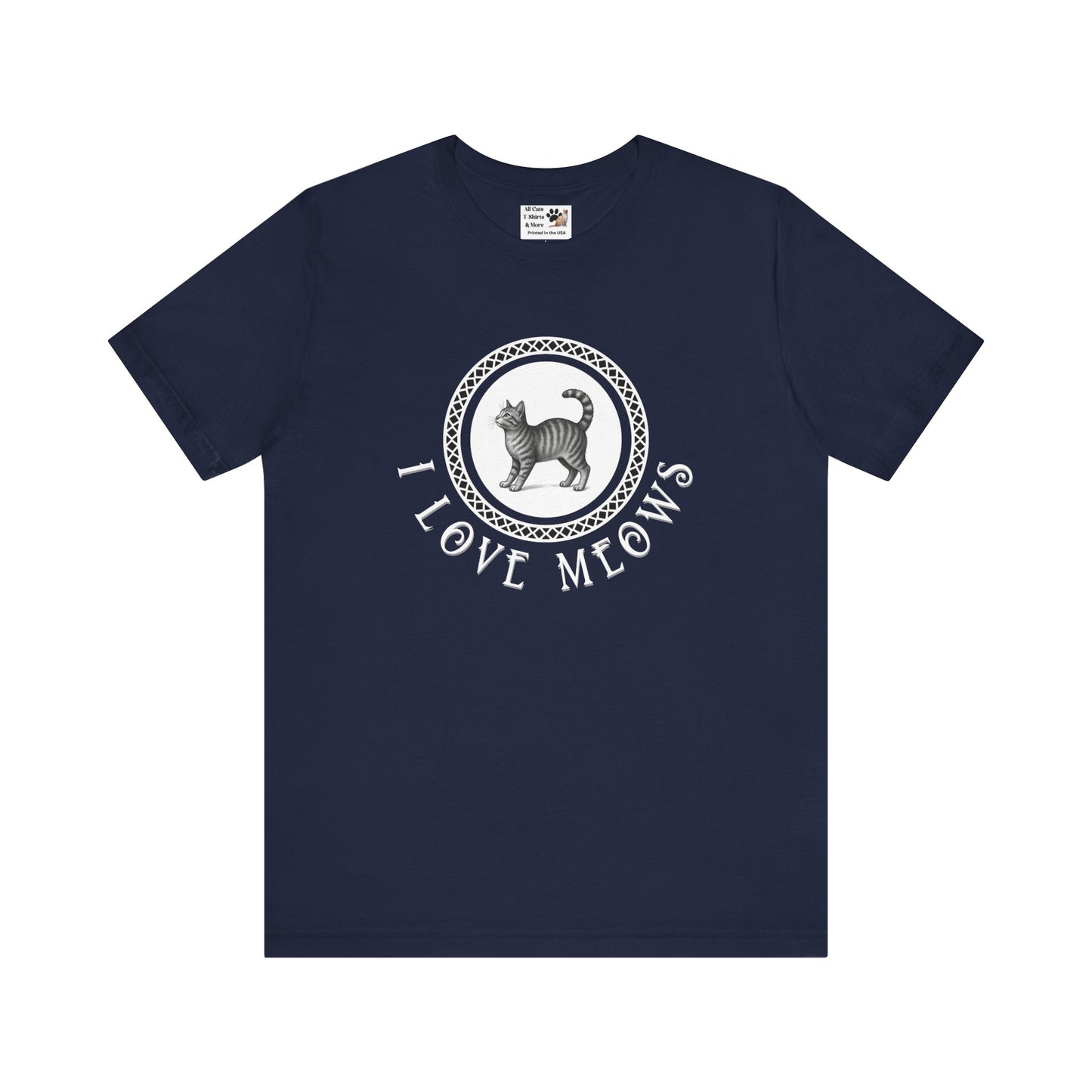 I Love Meows Cat T-Shirt – (Tee #3, Cute Retro Kitty Tee for Cat Lovers)