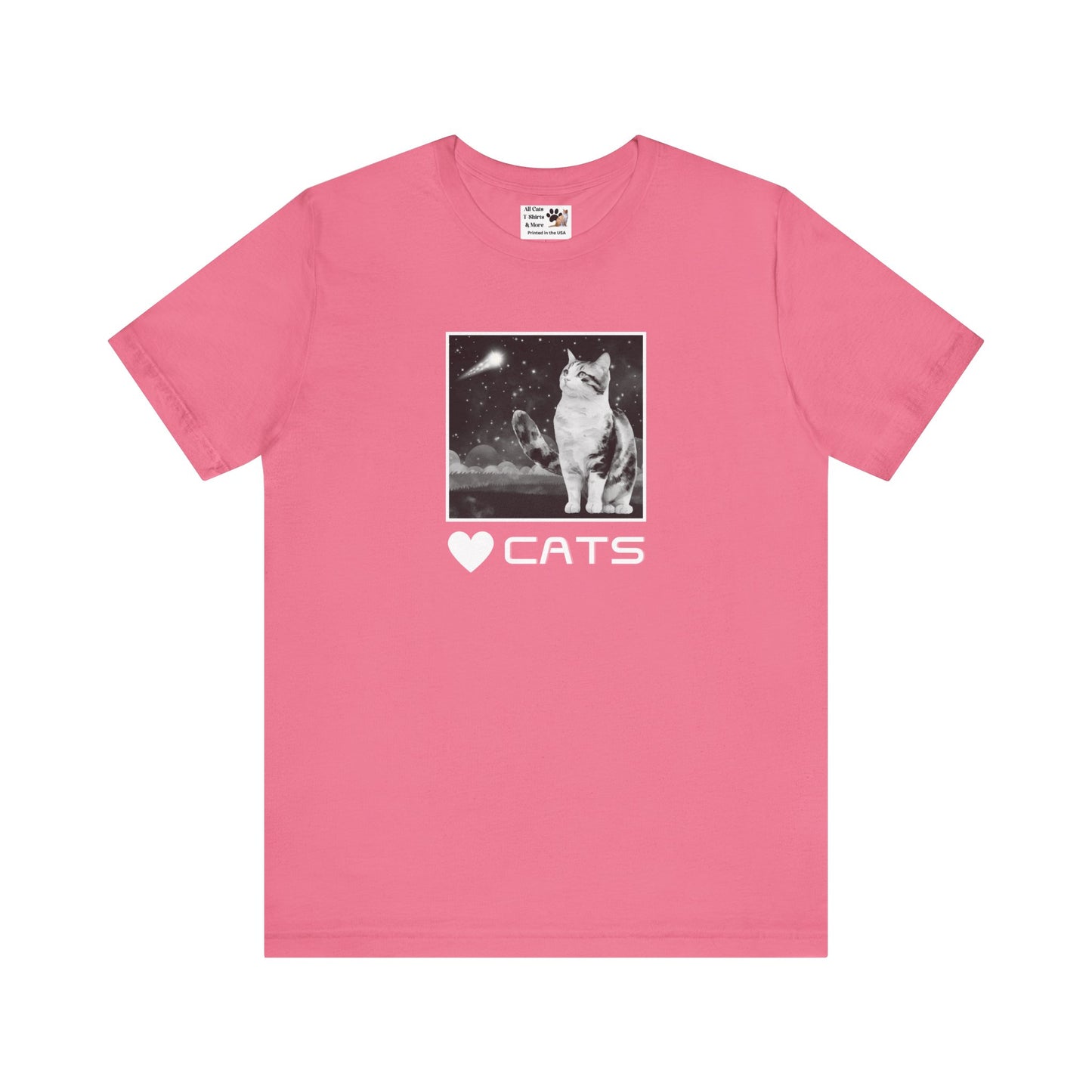 "Heart Cats" or "Love Cats" T-Shirt #2 - (Cat and Starry Sky Tee)