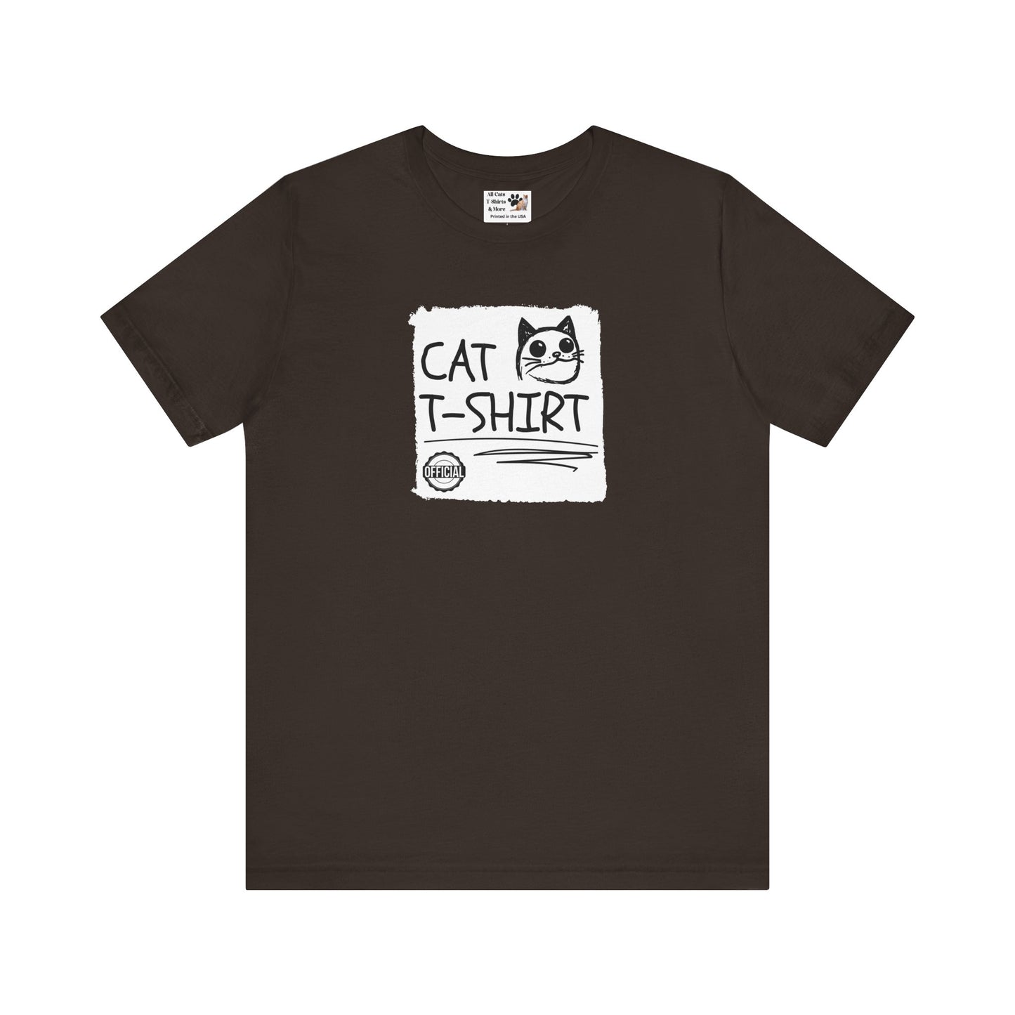 "Official Cat T-Shirt" [Tee #4] - (Cute & Funny Basic Amateur Style Cat Face Tee)