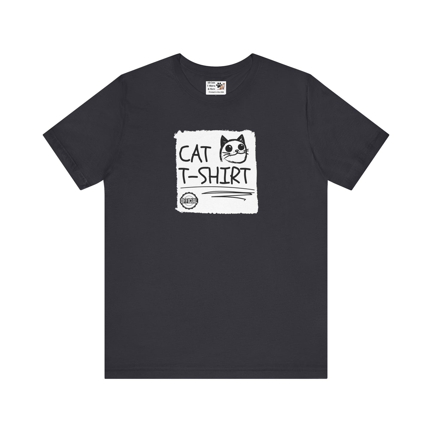"Official Cat T-Shirt" [Tee #4] - (Cute & Funny Basic Amateur Style Cat Face Tee)