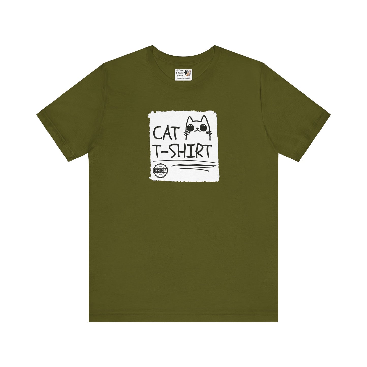 "Official Cat T-Shirt" [Tee #3] - (Cute & Funny Basic Amateur Style Cat Face Tee)