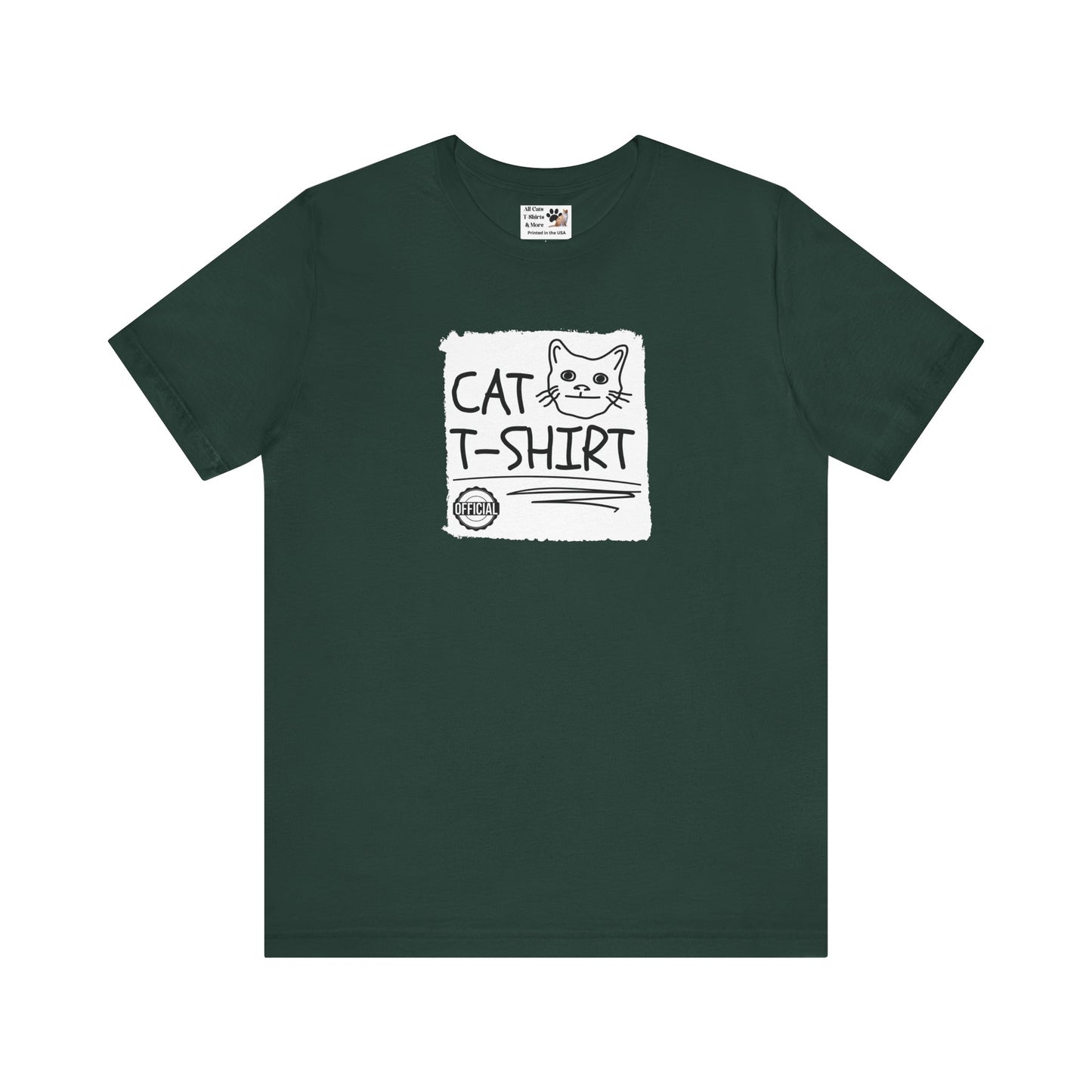 "Official Cat T-Shirt" [Tee #1] - (Cute & Funny Basic Amateur Style Cat Face Tee)