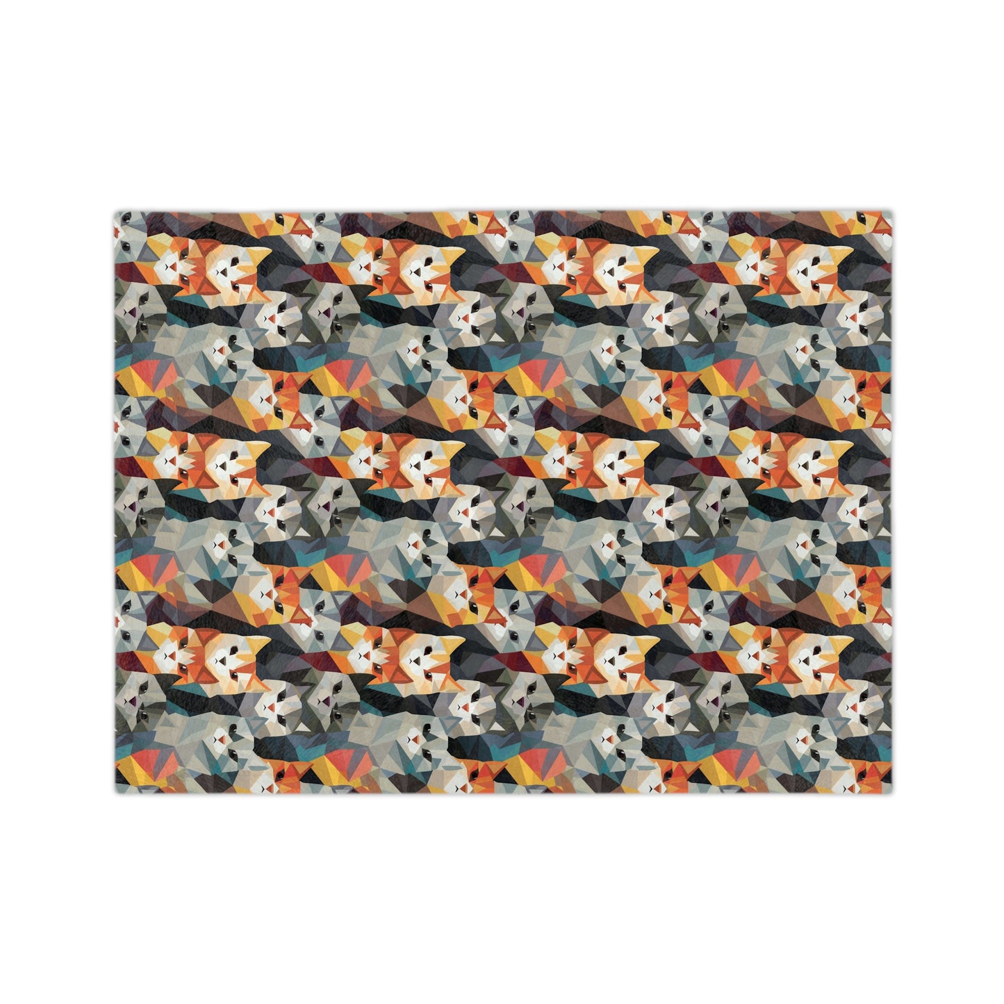 Colorful Geometric Cats Velveteen Microfiber Blanket