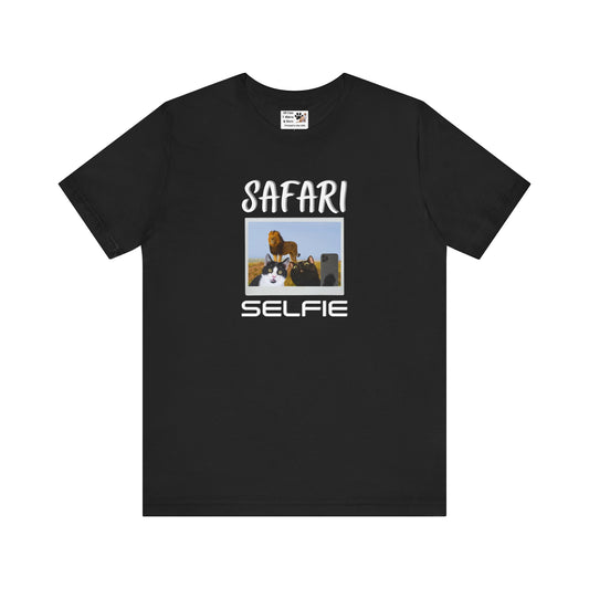 Safari Selfie T-Shirt - (Funny Cats Taking a Selfie, Cat Fan Tee)