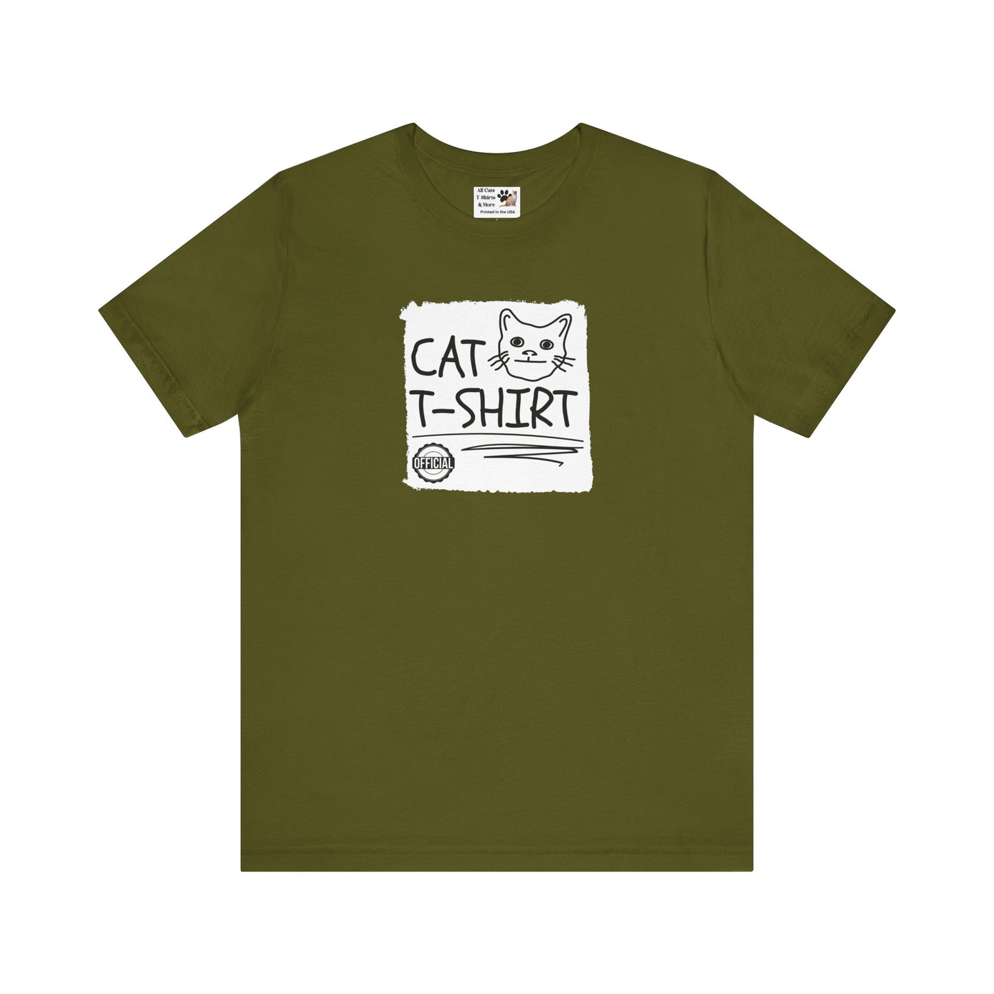 "Official Cat T-Shirt" [Tee #1] - (Cute & Funny Basic Amateur Style Cat Face Tee)