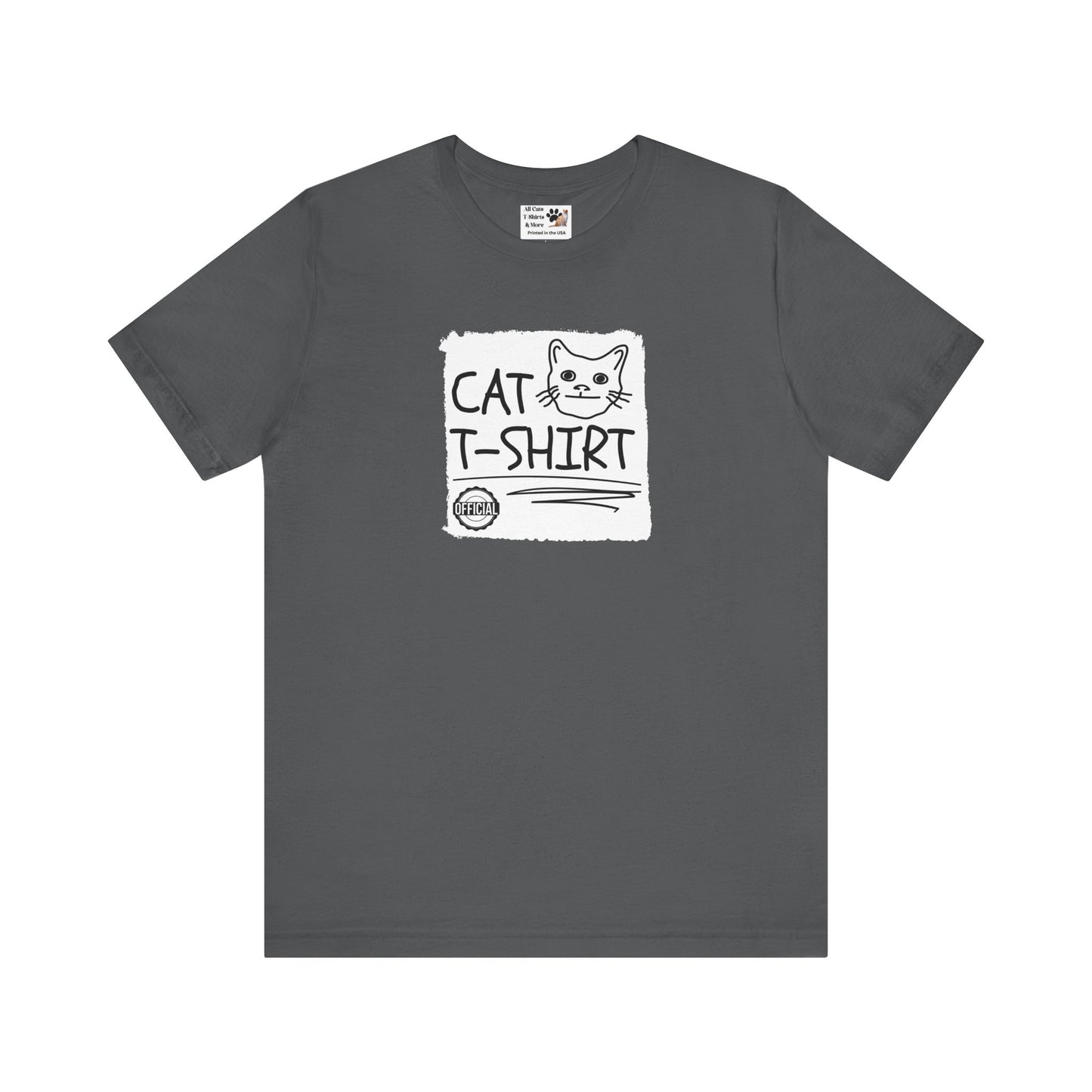 "Official Cat T-Shirt" [Tee #1] - (Cute & Funny Basic Amateur Style Cat Face Tee)