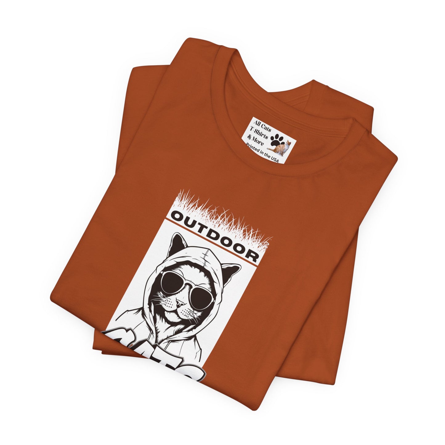 Outdoor Cats Club T-Shirt - (Unisex Jersey Short Sleeve Graphic Tee for Cat Lovers)