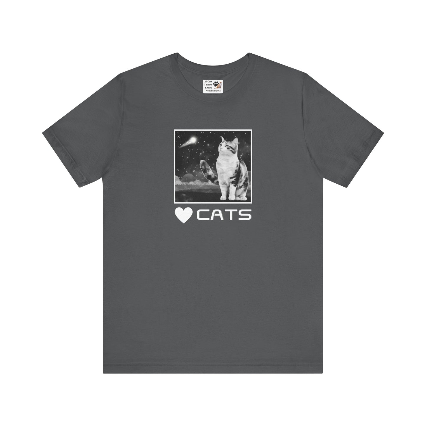 "Heart Cats" or "Love Cats" T-Shirt #2 - (Cat and Starry Sky Tee)