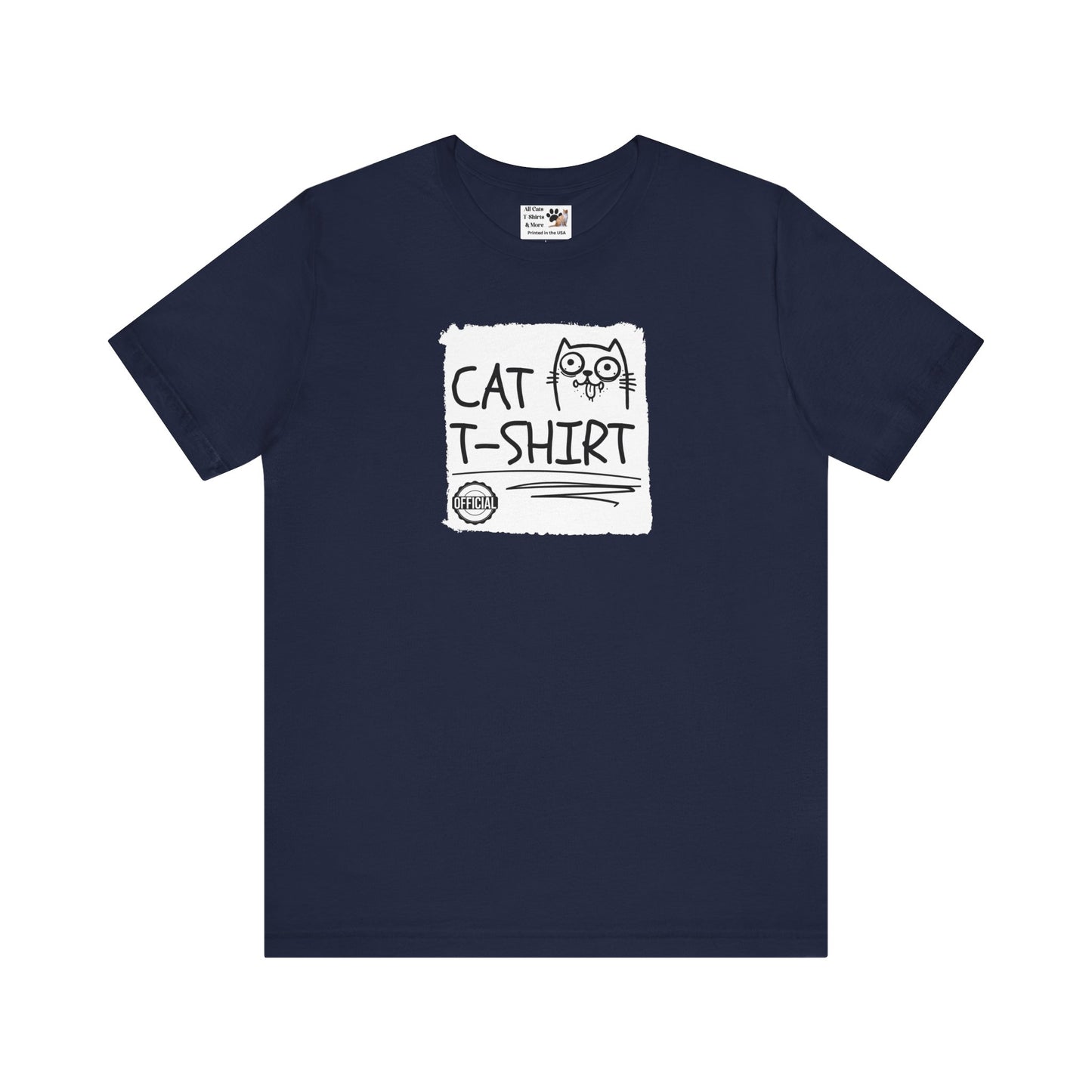 "Official Cat T-Shirt" [Tee #2] - (Cute & Funny Basic Amateur Style Cat Face Tee)