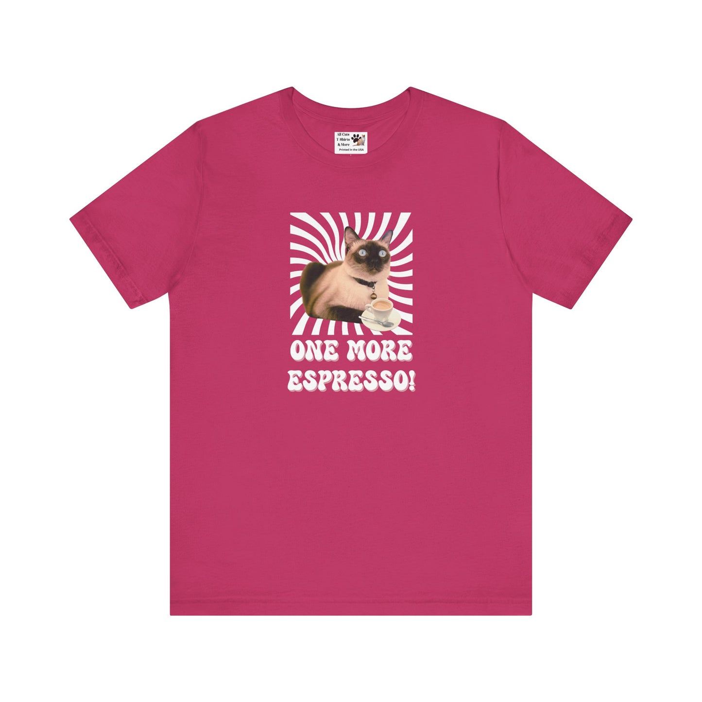 One More Espresso! - (Cat & Coffee T-Shirt #2, Color)