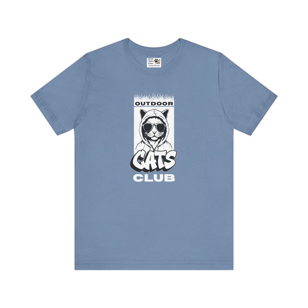Outdoor Cats Club T-Shirt - (Unisex Jersey Short Sleeve Graphic Tee for Cat Lovers)