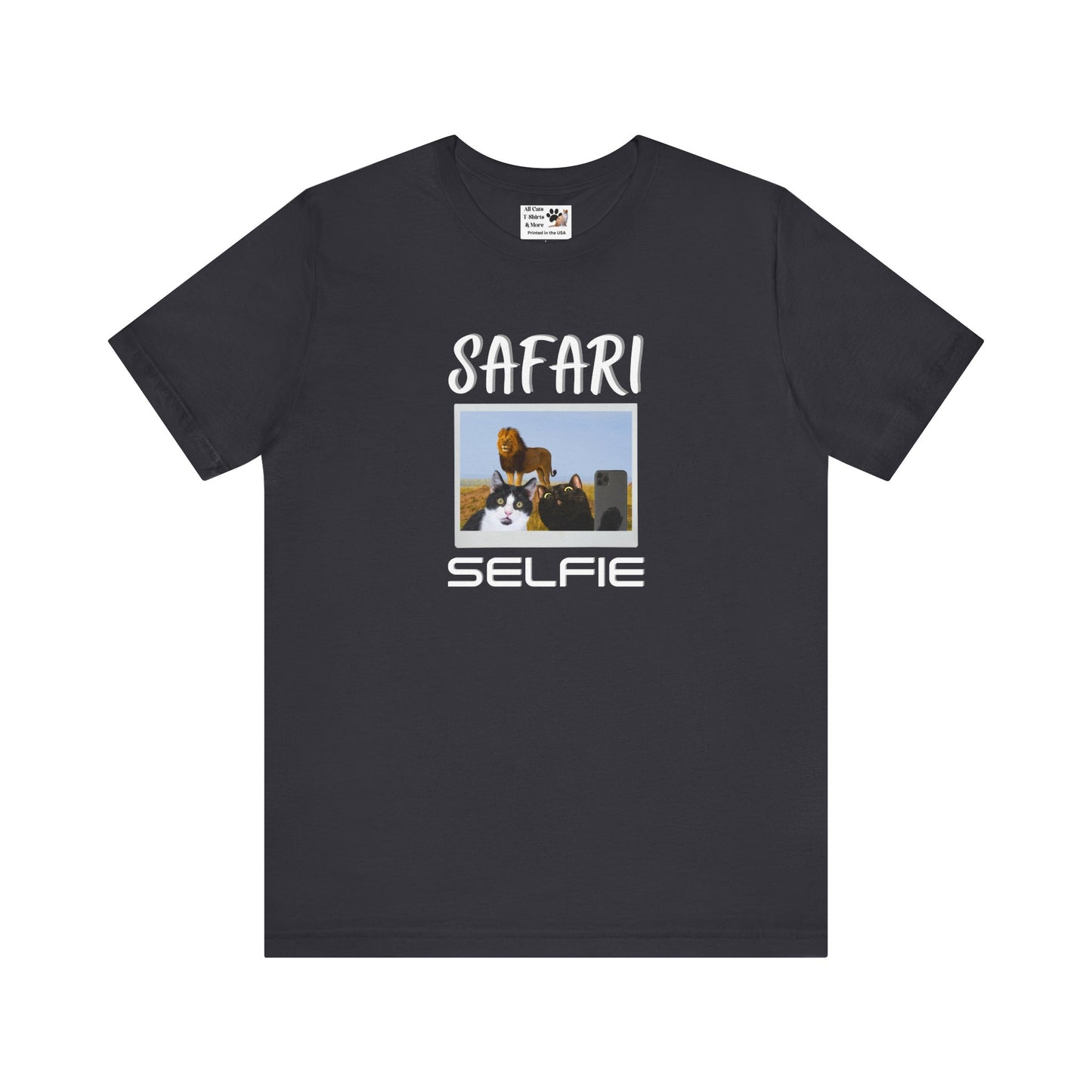 Safari Selfie T-Shirt - (Funny Cats Taking a Selfie, Cat Fan Tee)