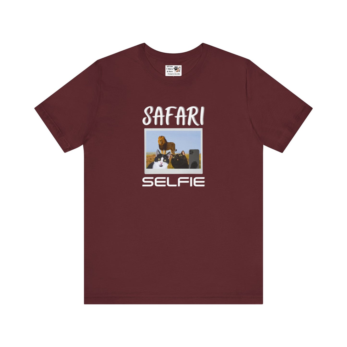 Safari Selfie T-Shirt - (Funny Cats Taking a Selfie, Cat Fan Tee)