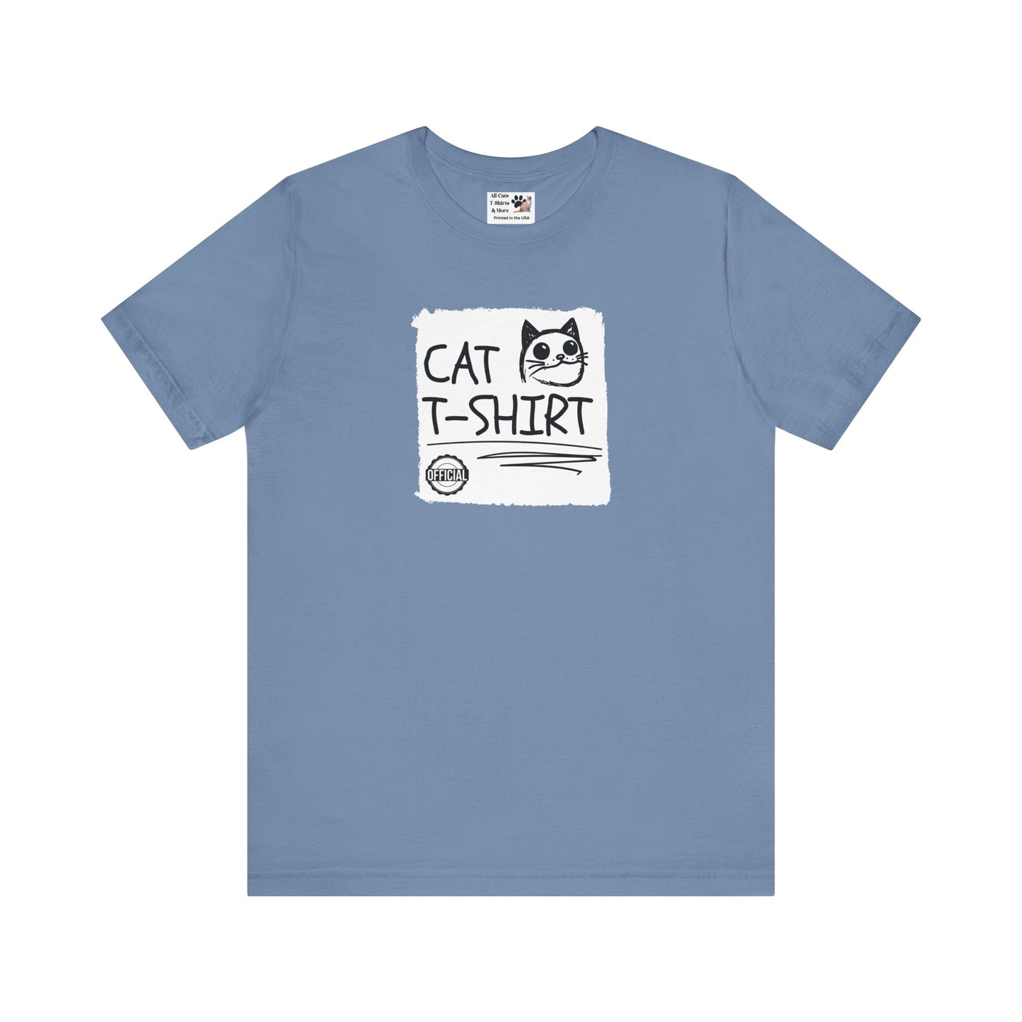 "Official Cat T-Shirt" [Tee #4] - (Cute & Funny Basic Amateur Style Cat Face Tee)
