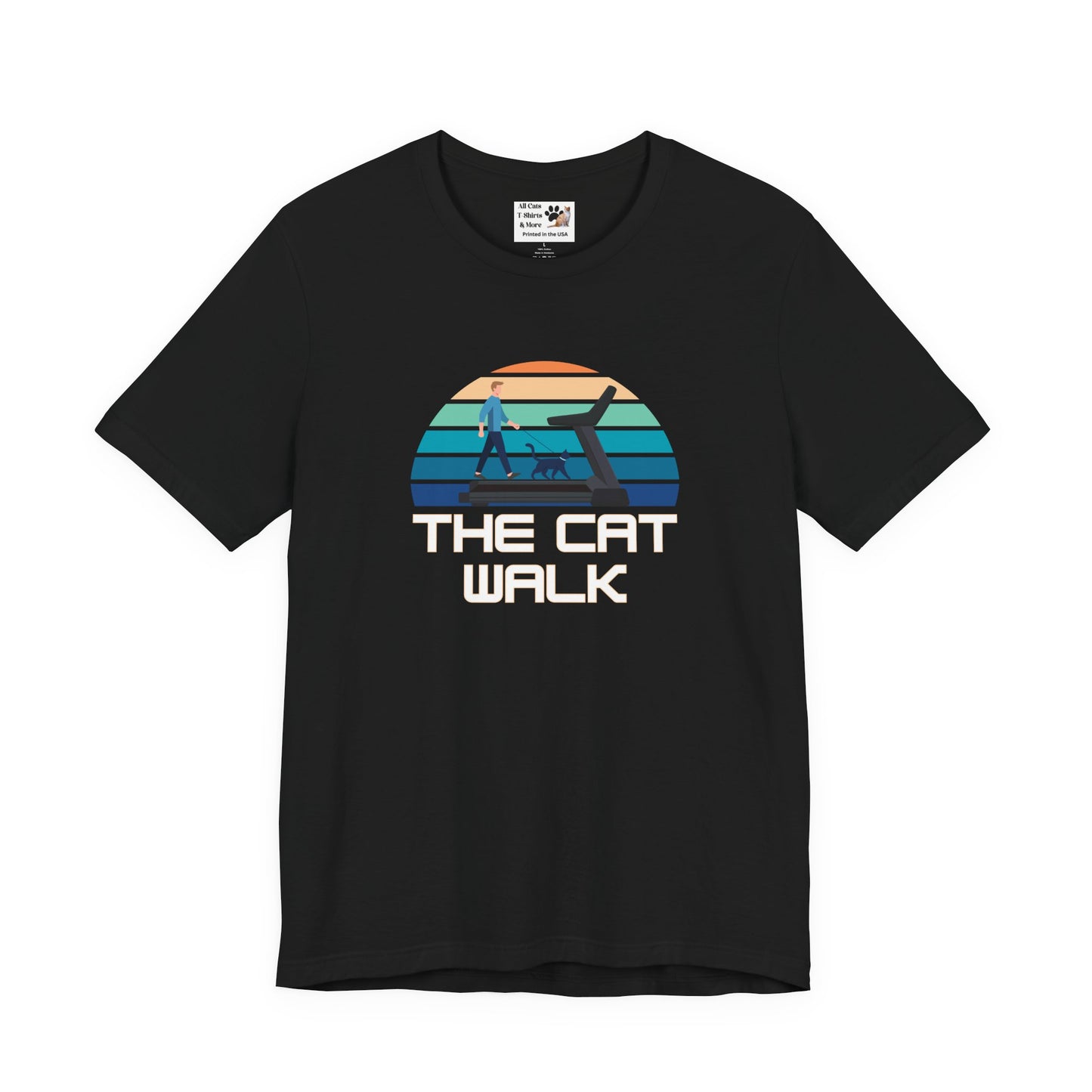 The "Cat Walk" Colorful Vintage Style T-Shirt [#3] - (Unisex Casual Top, Cat Owner Gift, Cat Fan Apparel)