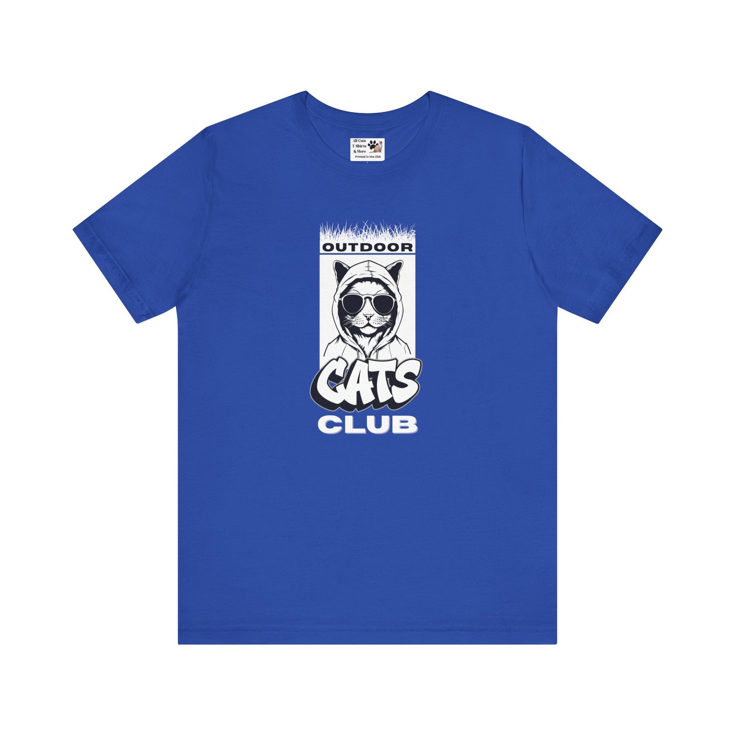Outdoor Cats Club T-Shirt - (Unisex Jersey Short Sleeve Graphic Tee for Cat Lovers)