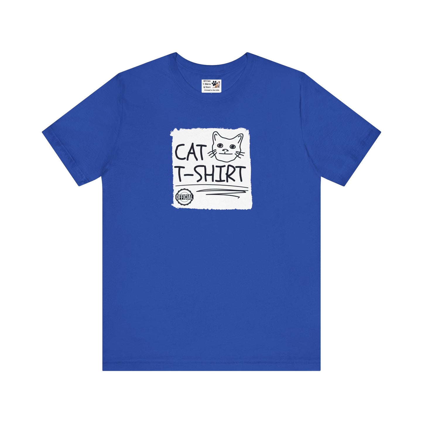 "Official Cat T-Shirt" [Tee #1] - (Cute & Funny Basic Amateur Style Cat Face Tee)
