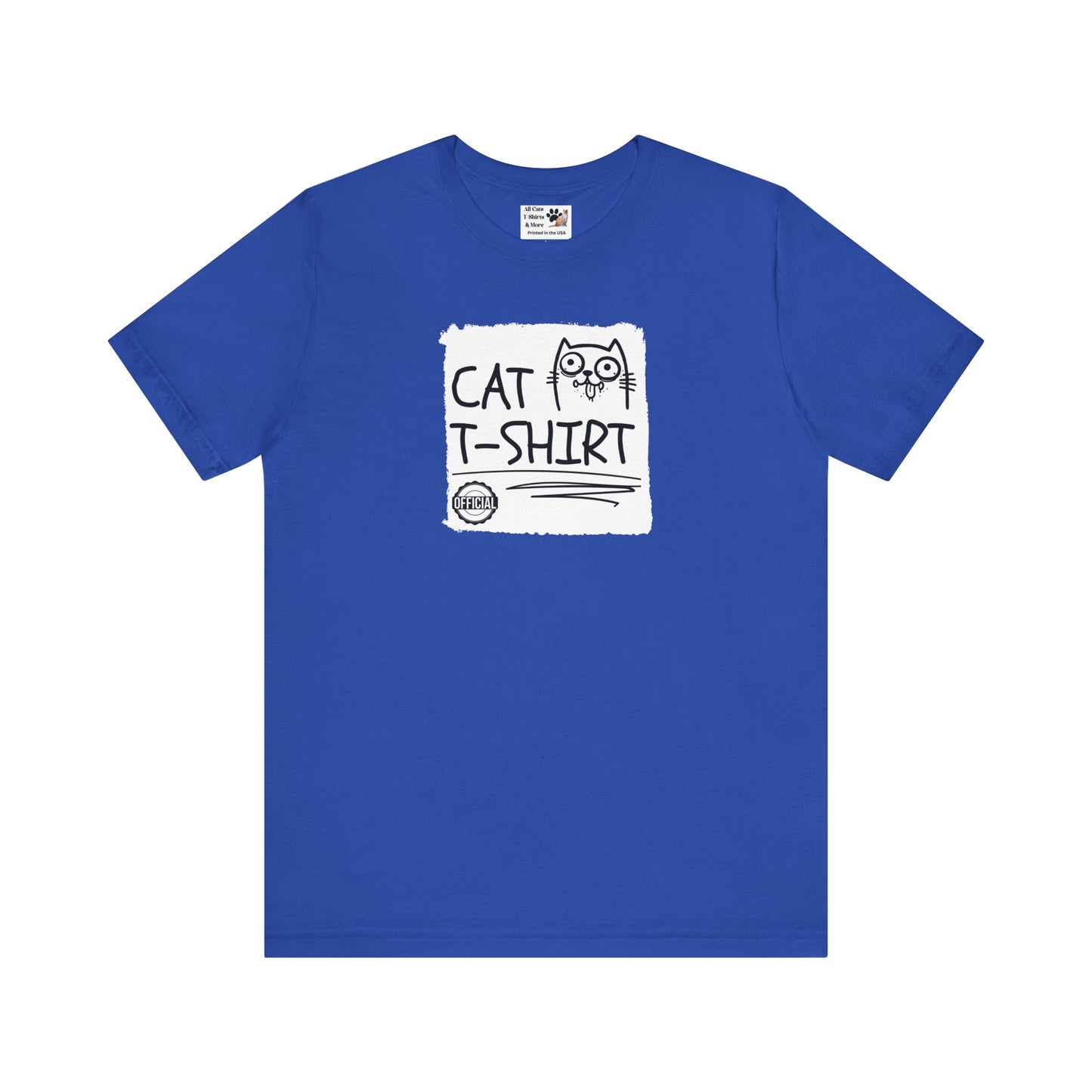 "Official Cat T-Shirt" [Tee #2] - (Cute & Funny Basic Amateur Style Cat Face Tee)